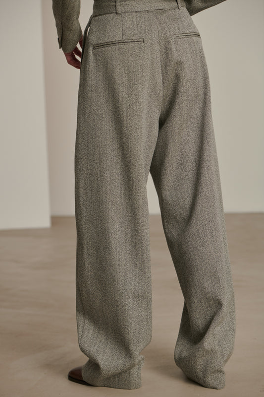 Trousers Cole - Grey Marl - Wool - Women