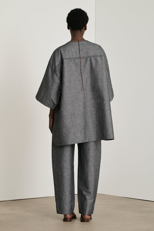 Alouette Trousers - Black/Écru - Linen - Women