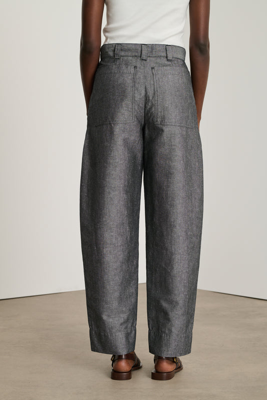 Alouette Trousers - Black/Écru - Linen - Women