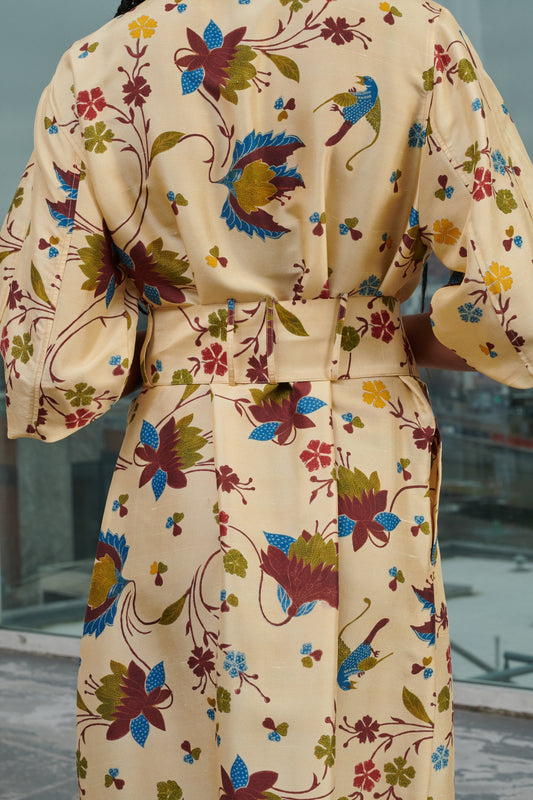 DRESS WINSLET MULTICO ECRU