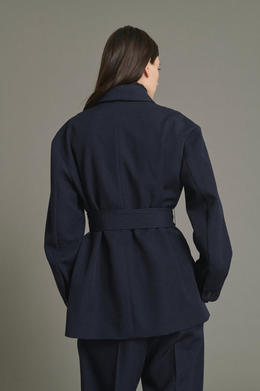 Come Jacket - Navy - Wool - Women