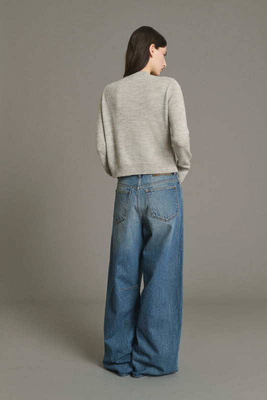 Griffith Cardigan - Light Grey Marl - Wool - Women