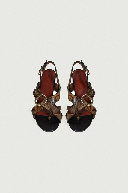 PYTHON FLORENTINE SANDALS