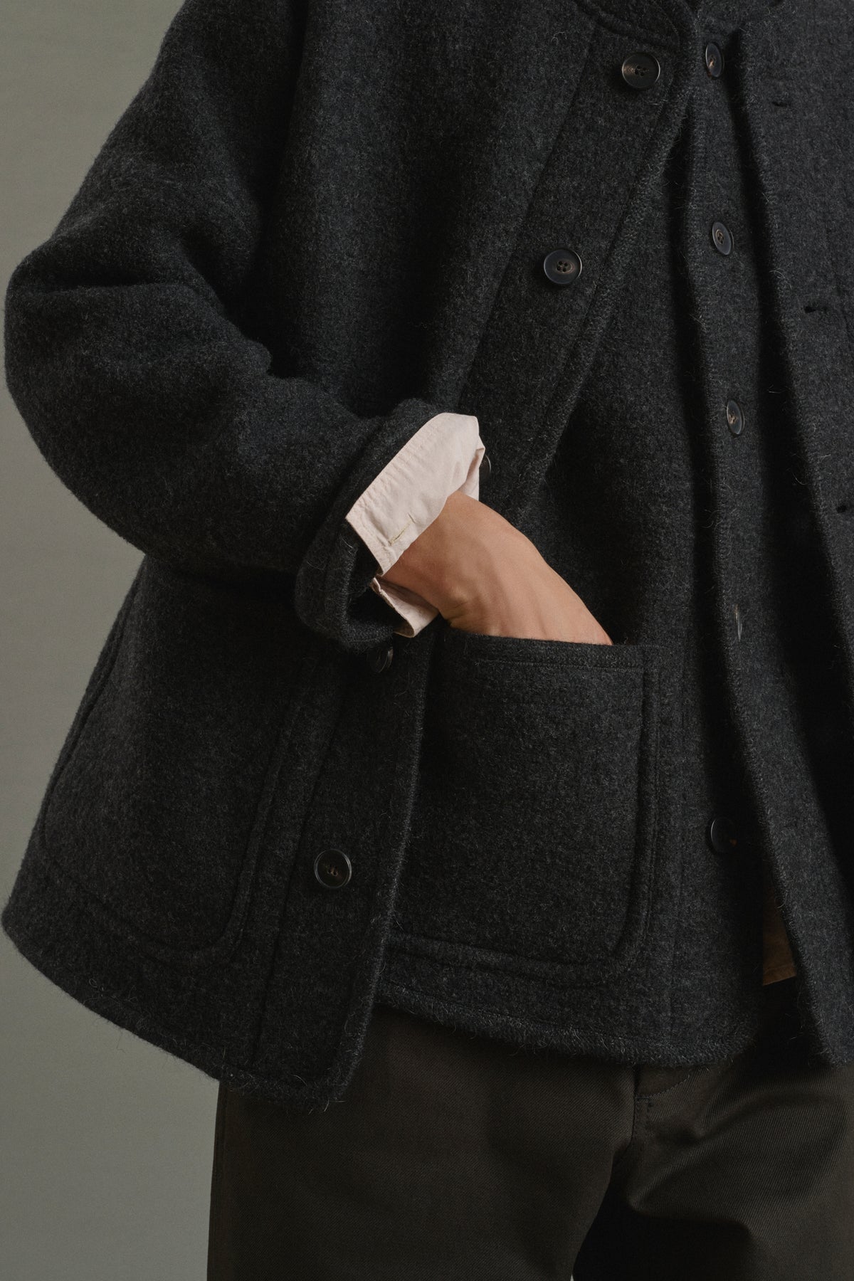 Aliocha jacket - Charcoal Grey - Wool - Men vue 6