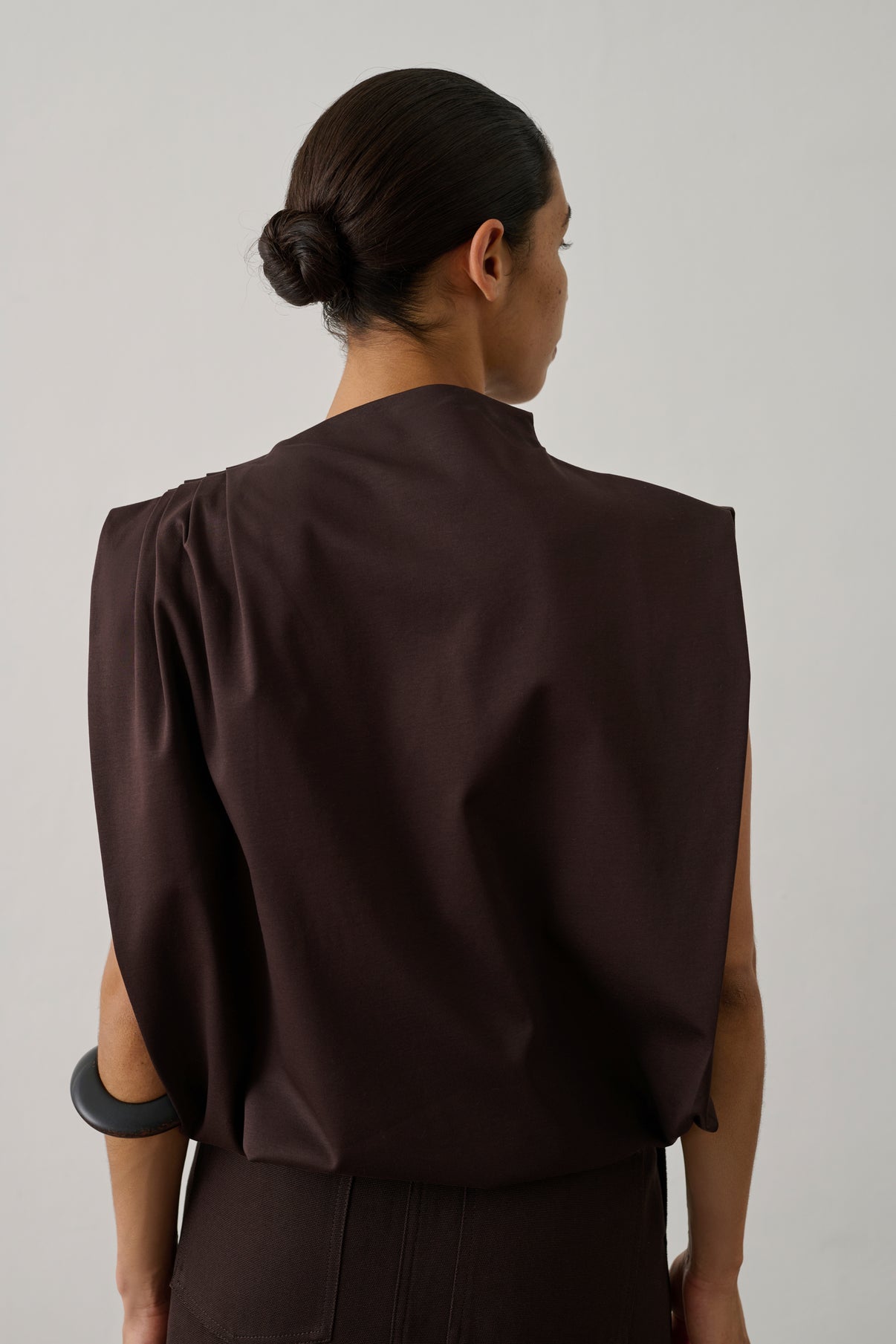 Idris top - Dark Brown - Cotton - Women vue 2