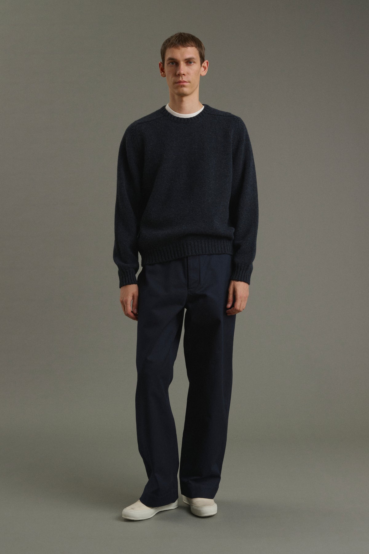 Isamu pullover - Heathered Navy - Wool - Men