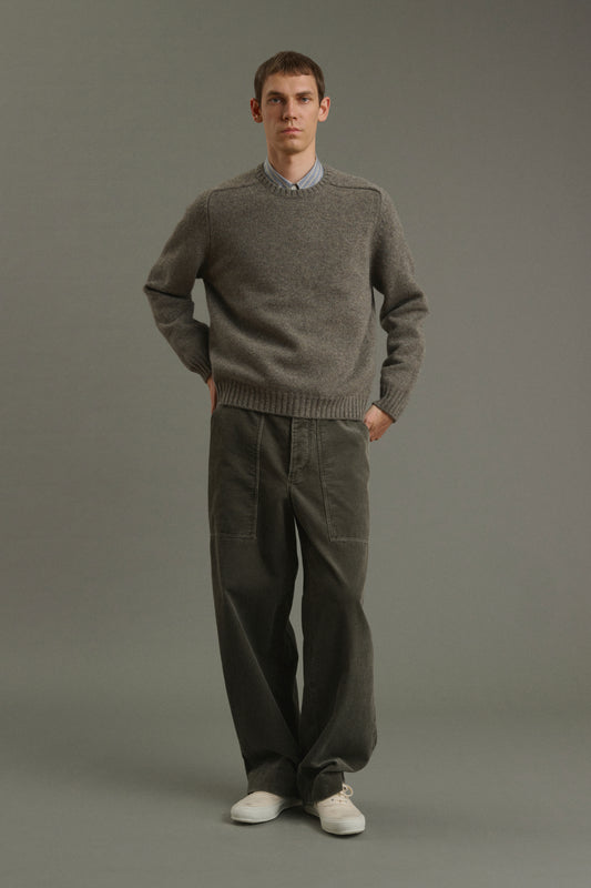 Isamu pullover - Grey-Green - Wool - Men