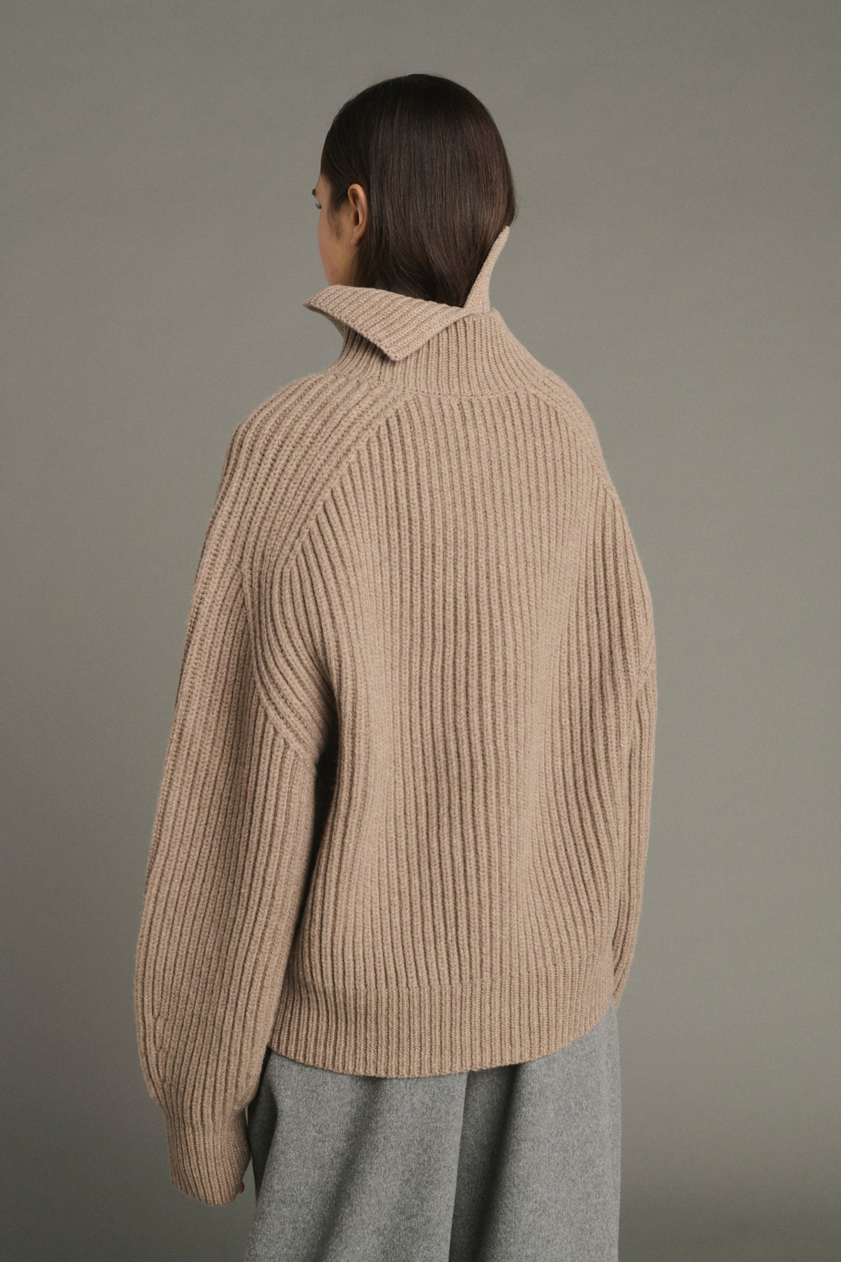 Collar Gad - Beige Marl - Merino Wool - Women vue 3