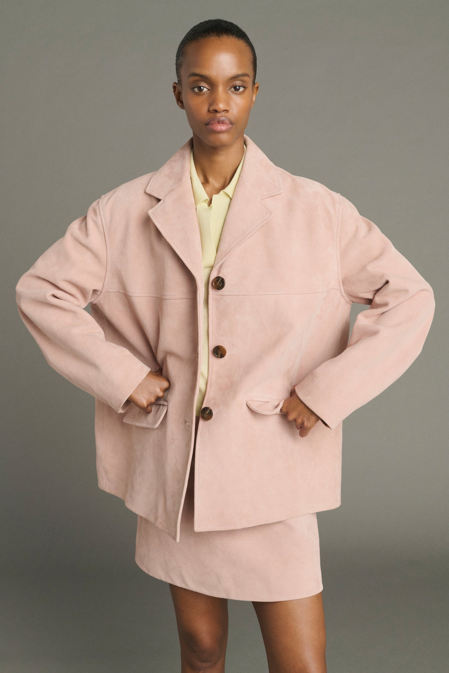 Lorenzo jacket - Old Rose - Leather - Women