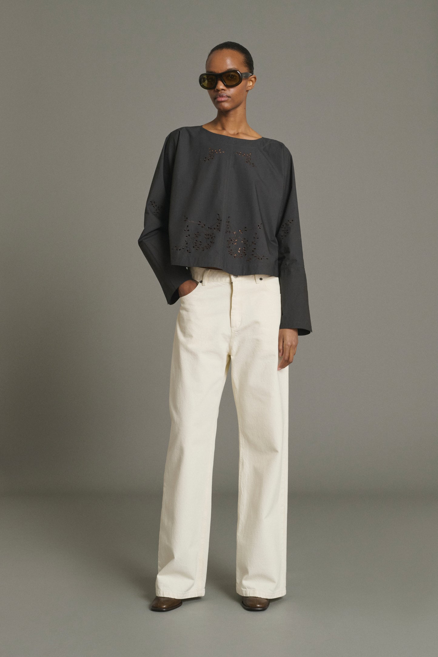 Hansel Blouse - Anthracite Grey - Cotton - Women