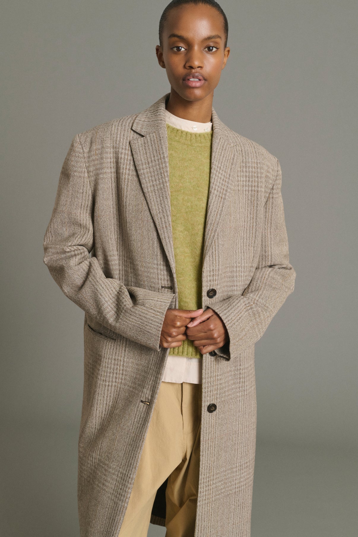 Lincoln coat - Brown/Beige - Wool - Women vue 3
