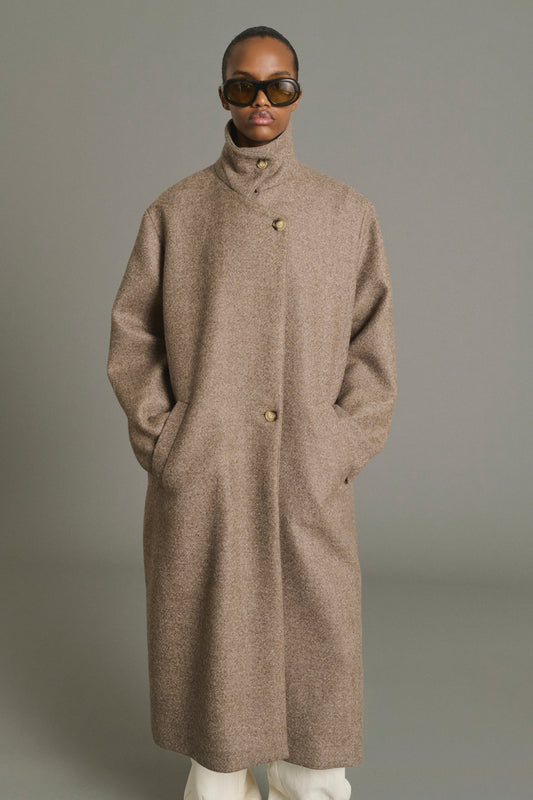 Germain Coat - Taupe - Wool - Women