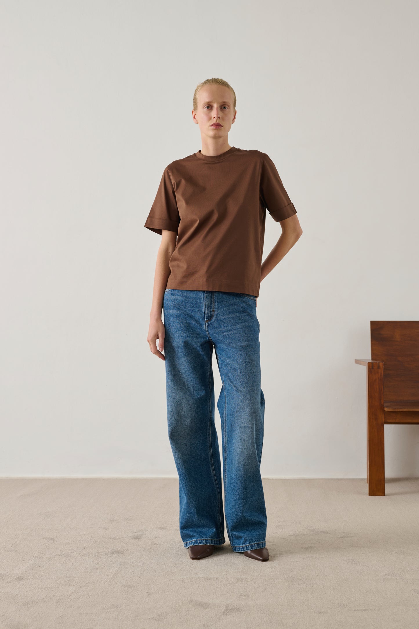 Ama T-shirt - Mahogany - Cotton - Women