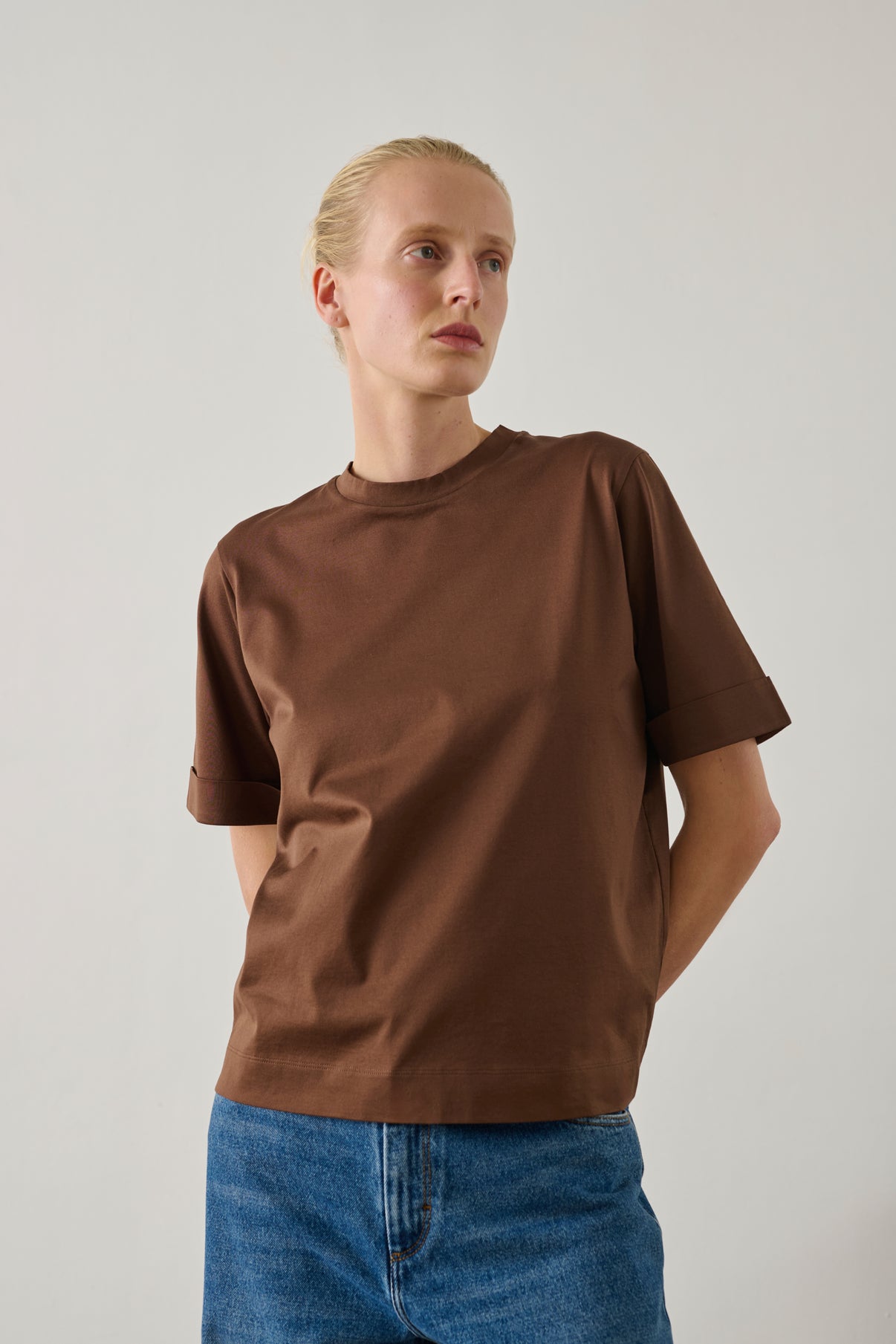 Ama T-shirt - Mahogany - Cotton - Women vue 2