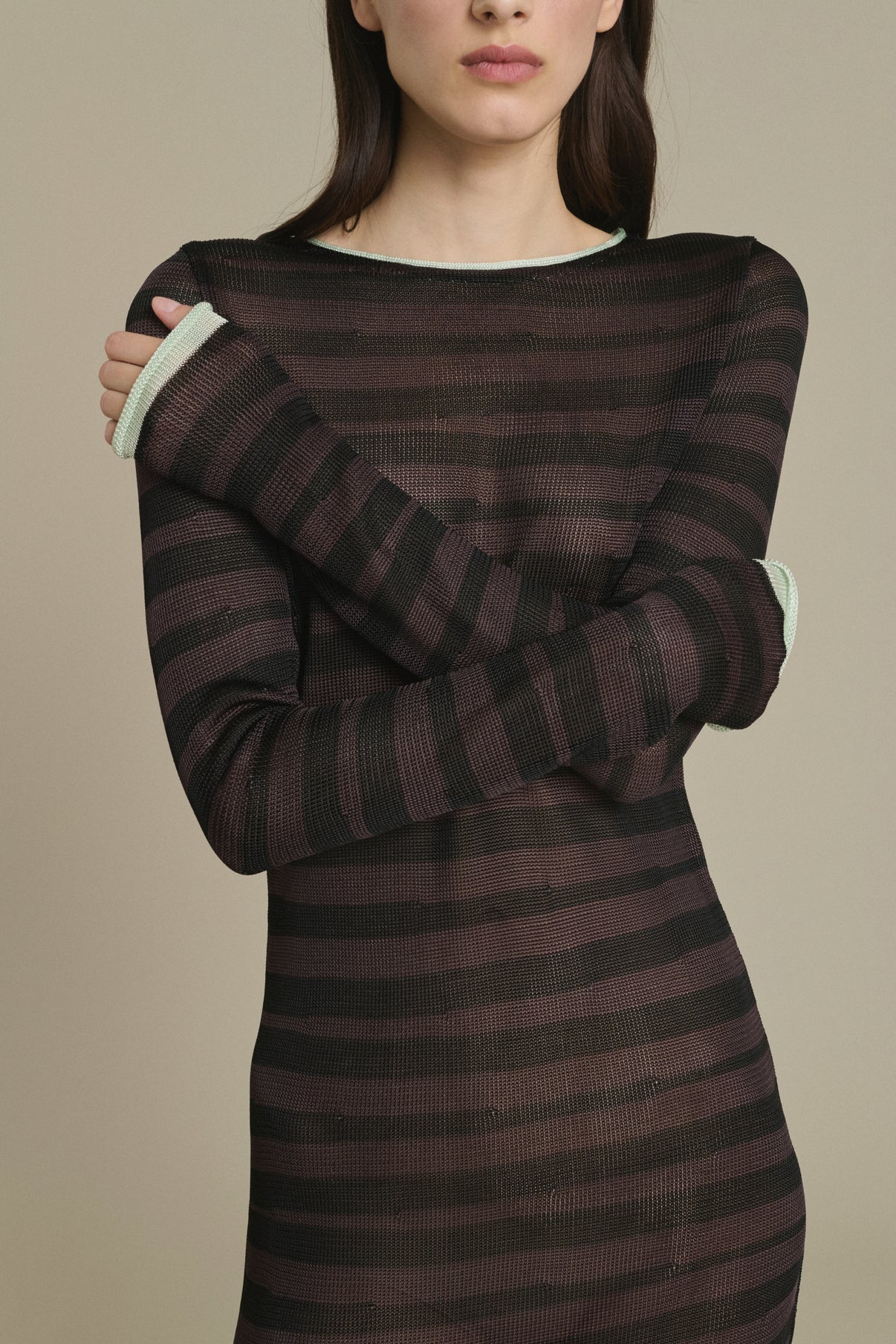 Robe Momo longue rayée chocolat et noir Soeur & TL180 - Soeur vue 3