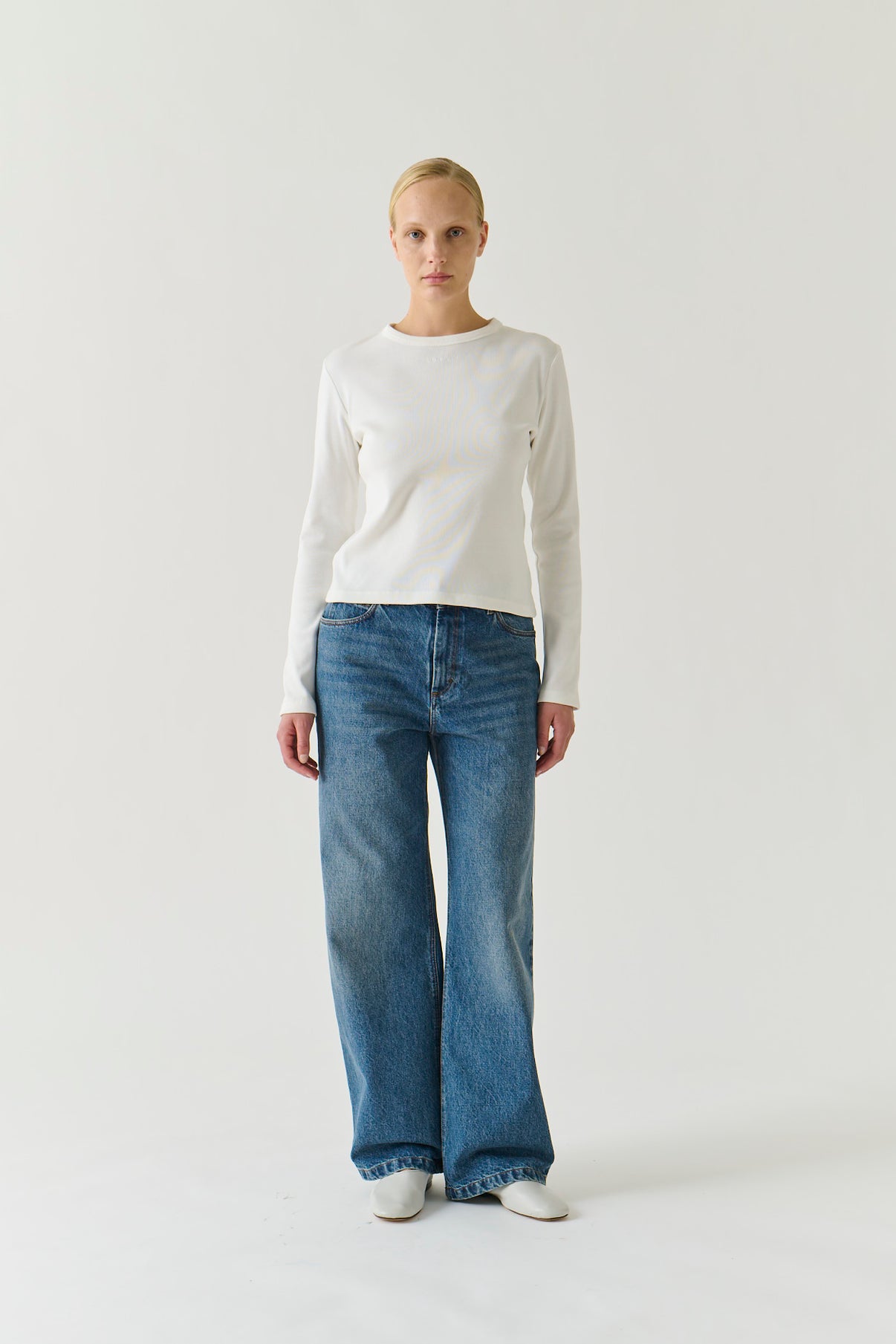T-Shirt Flavie - White Organic Cotton Long Sleeves - Soeur vue 1